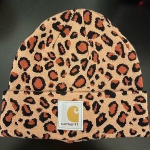 New carhartt limited edition leopard brown camel womens beanie winter hat